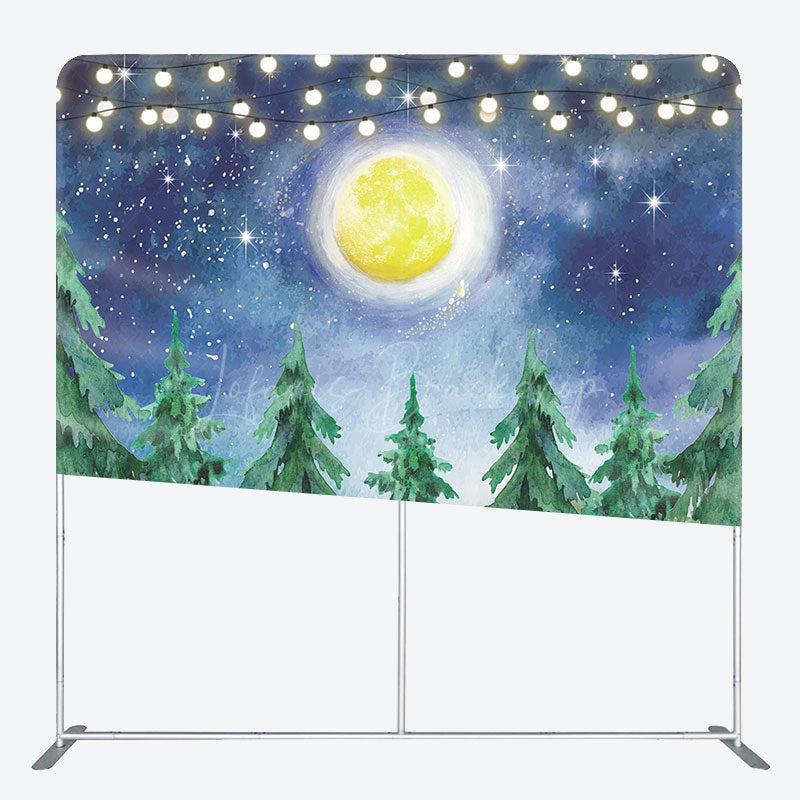 Lofaris Winter Trees Moon Baby Shower Pillow Cover Backdrop