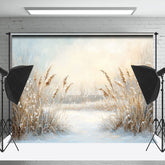 Lofaris Winter Wheat Field Natural Scenery Photo Backdrop