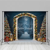 Lofaris Winter Wonderland Arch Photography Backdrop Snowy Christmas Forest Scene Holiday Mini Session Background