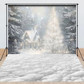 Lofaris Winter Wonderland Combo Set Backdrop Snowy Forest with Glowing Tree Christmas Holiday Photo Booth Props