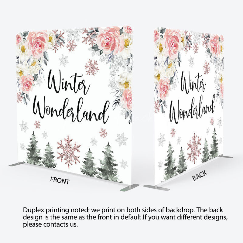 Lofaris Winter Wonderland Snowflake Pillow Cover Backdrop