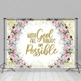 Lofaris With God All Things Are Possible Floral Easter Backdrop
