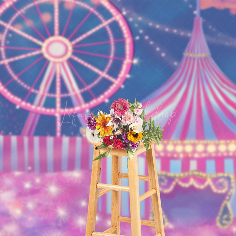 Lofaris Wonderful Amusement Park Cake Smash Photo Backdrop