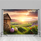 Lofaris Wonderland Cabin Sunrise Photography Easter Backdrop