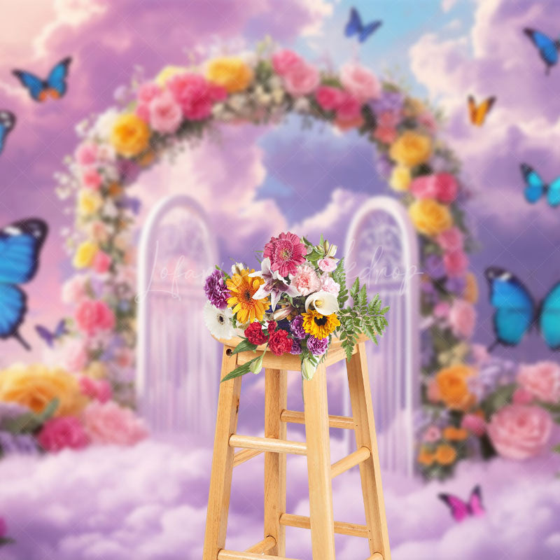 Lofaris Wonderland Gate Floral Butterfly Wedding Backdrop