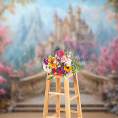 Lofaris Wonderland Sweet Floral Sky Castle Wedding Backdrop