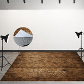 Lofaris Wood Brown Black Dot Fabric Floor Backdrop For Photo