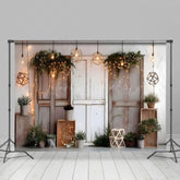 Lofaris Wood Cabin Door Boho Photography Backdrop For Studio
