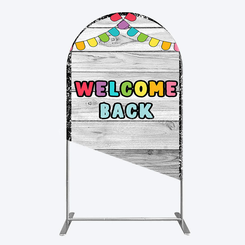 Lofaris Wood Classroon Welcome Back To School Arch Backdrop