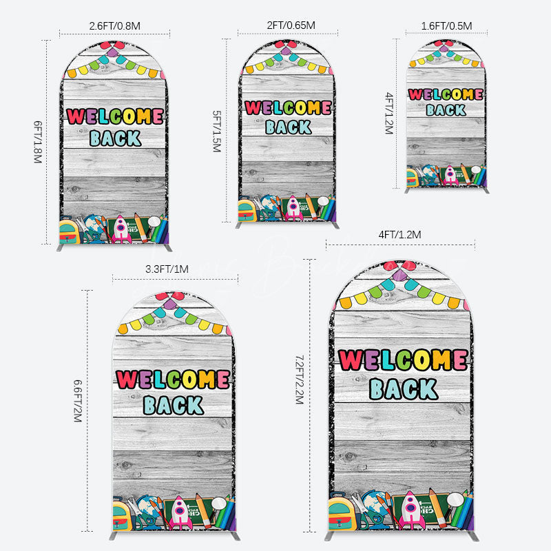Lofaris Wood Classroon Welcome Back To School Arch Backdrop