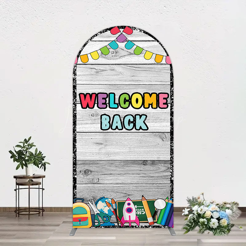 Lofaris Wood Classroon Welcome Back To School Arch Backdrop