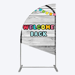 Lofaris Wood Classroon Welcome Back To School Half Moon Arch Backdrop