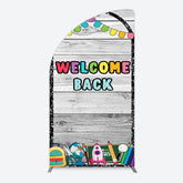 Lofaris Wood Classroon Welcome Back To School Half Moon Arch Backdrop