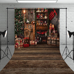 Lofaris Wood Festive Cupboard Retro Floor Christmas Backdrop