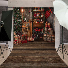 Lofaris Wood Festive Cupboard Retro Floor Christmas Backdrop