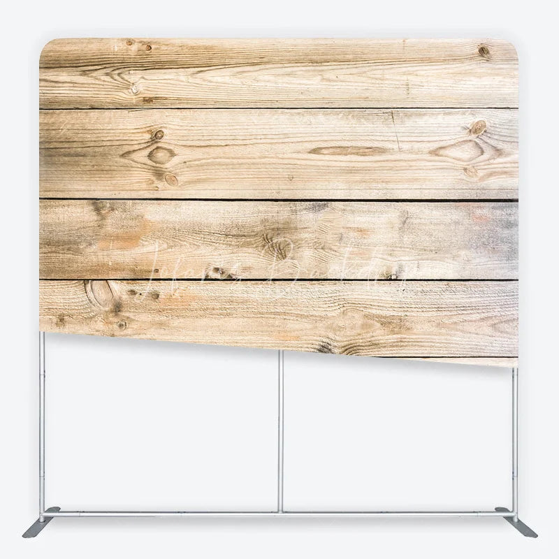 Lofaris Wood Plank Tension Fabric Backdrop Light Brown Natural Timber Texture Background