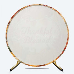 Lofaris Wood Pumpkin Thankful Blessed Autumn Round Backdrop