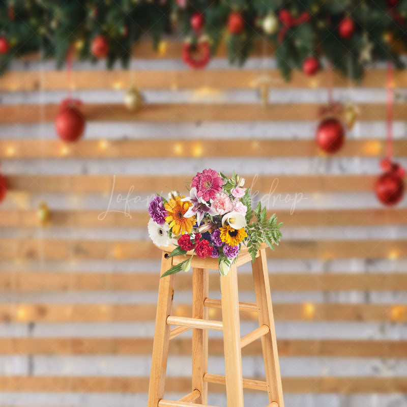 Lofaris Wooden Board Led Lights Decoration Christmas Backdrop