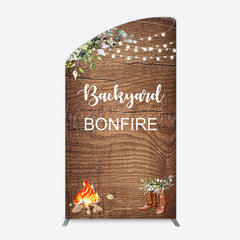 Lofaris Wooden Cowboy Backyard Bonfire Party Arch Backdrop