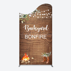 Lofaris Wooden Cowboy Backyard Bonfire Party Arch Backdrop