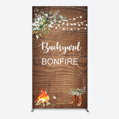 Lofaris Wooden Cowboy Backyard Bonfire Party Arch Backdrop