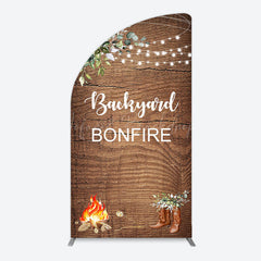 Lofaris Wooden Cowboy Backyard Bonfire Party Arch Backdrop