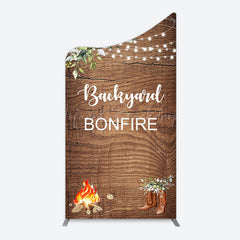 Lofaris Wooden Cowboy Backyard Bonfire Party Arch Backdrop