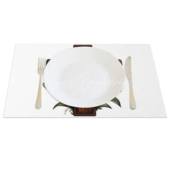 Lofaris Wooden Cross Set of 4 Placemats White Lily Flower Religious Christian Holiday Table Mats