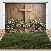 Lofaris Wooden Cross Wall Floral Easter Combo Set Backdrop