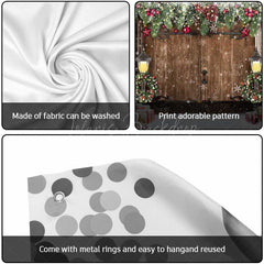 Lofaris Wooden Door Snowy Christmas Vibe Garage Banner