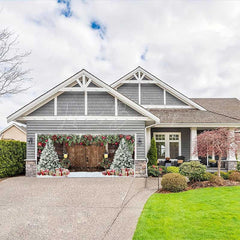 Lofaris Wooden Door Snowy Christmas Vibe Garage Banner