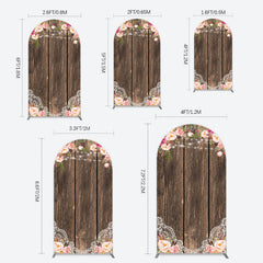Lofaris Wooden Floral Lace Pattern Wedding Arch Backdrop