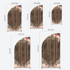 Lofaris Wooden Floral Lace Pattern Wedding Half Moon Arch Backdrop