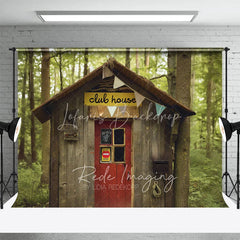 Lofaris Wooden Forest Club House Backdrop Do Not Enter Sign Treehouse Photography Background for Boy Birthday Party