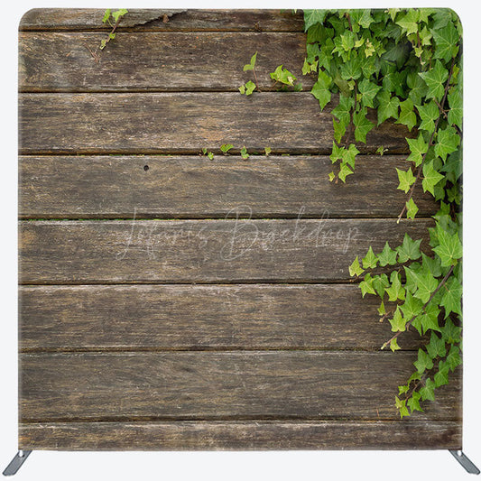 Lofaris Wooden Green Plants Wedding Square Tension Backdrop