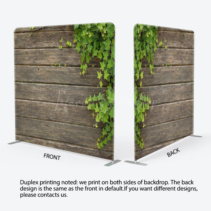 Lofaris Wooden Green Plants Wedding Square Tension Backdrop