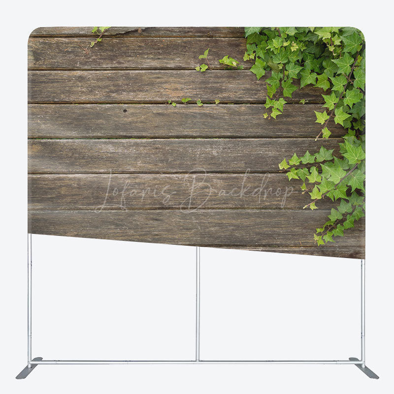 Lofaris Wooden Green Plants Wedding Square Tension Backdrop