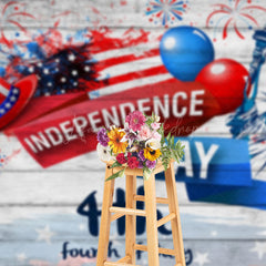 Lofaris Wooden Independence Day Balloon Celebration Backdrop