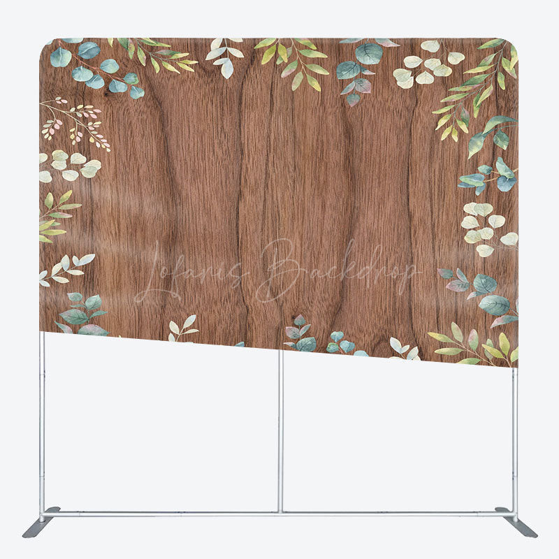 Lofaris Wooden Plants Sweet Wedding Square Tension Backdrop