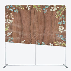 Lofaris Wooden Plants Sweet Wedding Square Tension Backdrop
