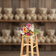 Lofaris Wooden Wall Shelves Teddy Bear Cake Smash Backdrop