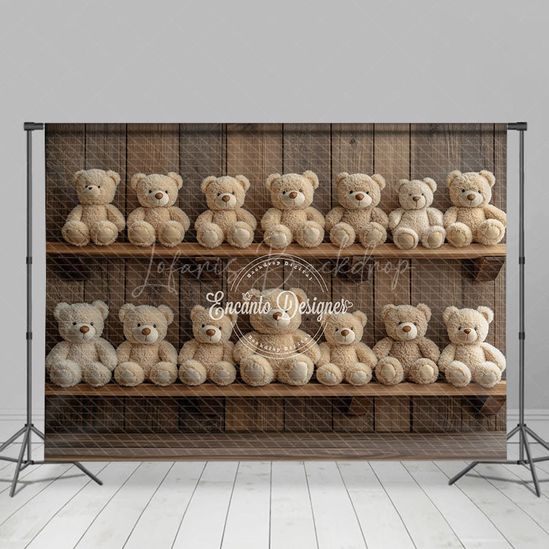 Lofaris Wooden Wall Shelves Teddy Bear Cake Smash Backdrop