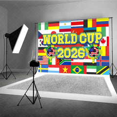 Lofaris World Cup 2026 Soccer Theme Holiday Backdrop International Sports Party Decoration