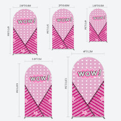 Lofaris Wow Glitter Pink Zipper Girl Birthday Arch Backdrop