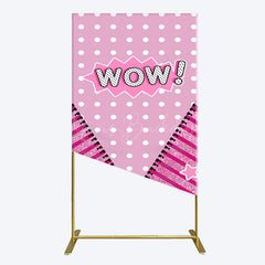Lofaris Wow Glitter Pink Zipper Girl Birthday Rectangle Backdrop