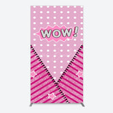 Lofaris Wow Glitter Pink Zipper Girl Birthday Rectangle Backdrop