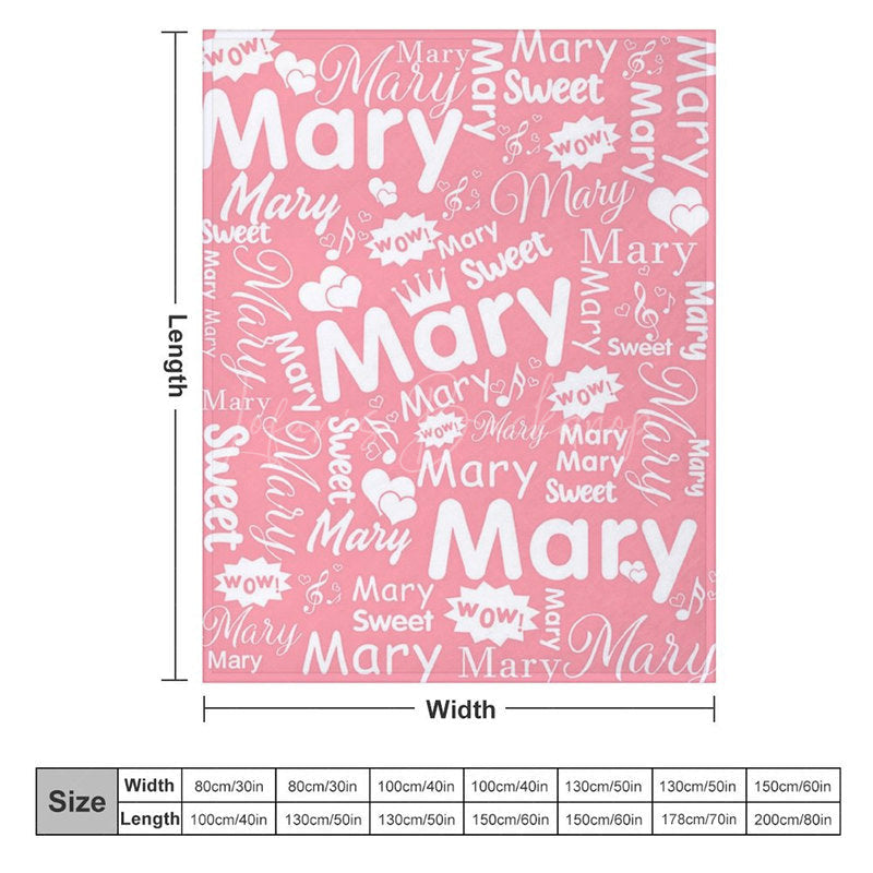 Lofaris Wow Sweet Heart Crown Pink White Custom Name Blanket