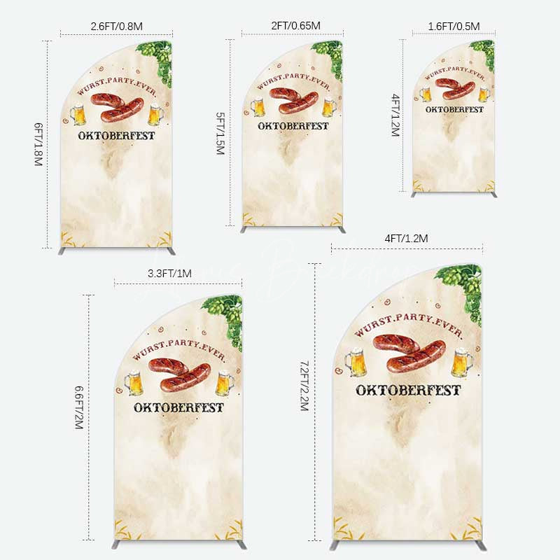 Lofaris Wurst Party Ever Sausage Oktoberfest Half Moon Arch Backdrop