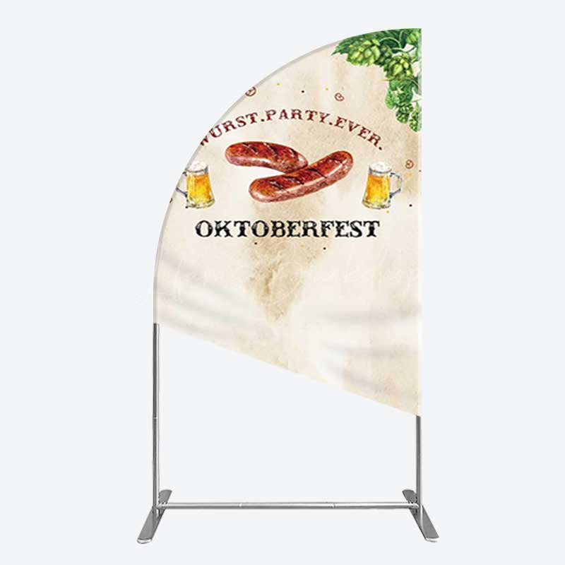 Lofaris Wurst Party Ever Sausage Oktoberfest Half Moon Arch Backdrop