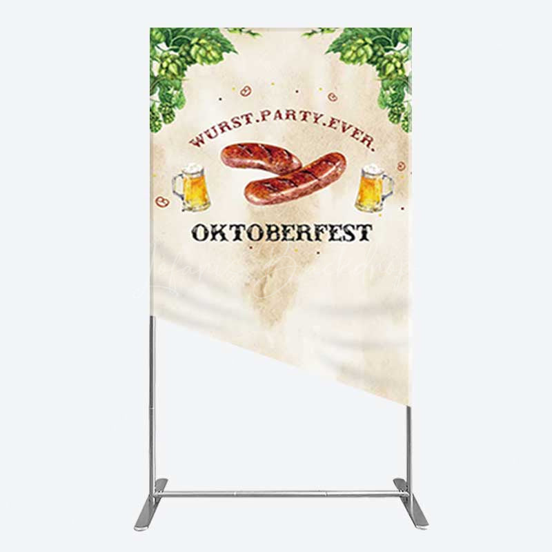 Lofaris Wurst Party Ever Sausage Oktoberfest Rectangle Backdrop